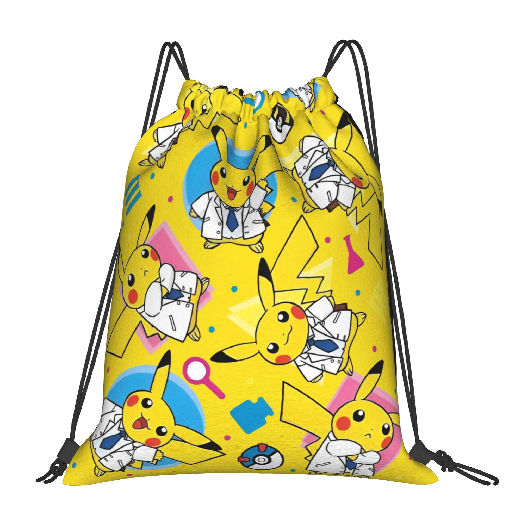 

Custom Pokemoned P-Pikachus Drawstring Bags Men Women Lightweight Classical Anime Sports Gym Storage Backpack