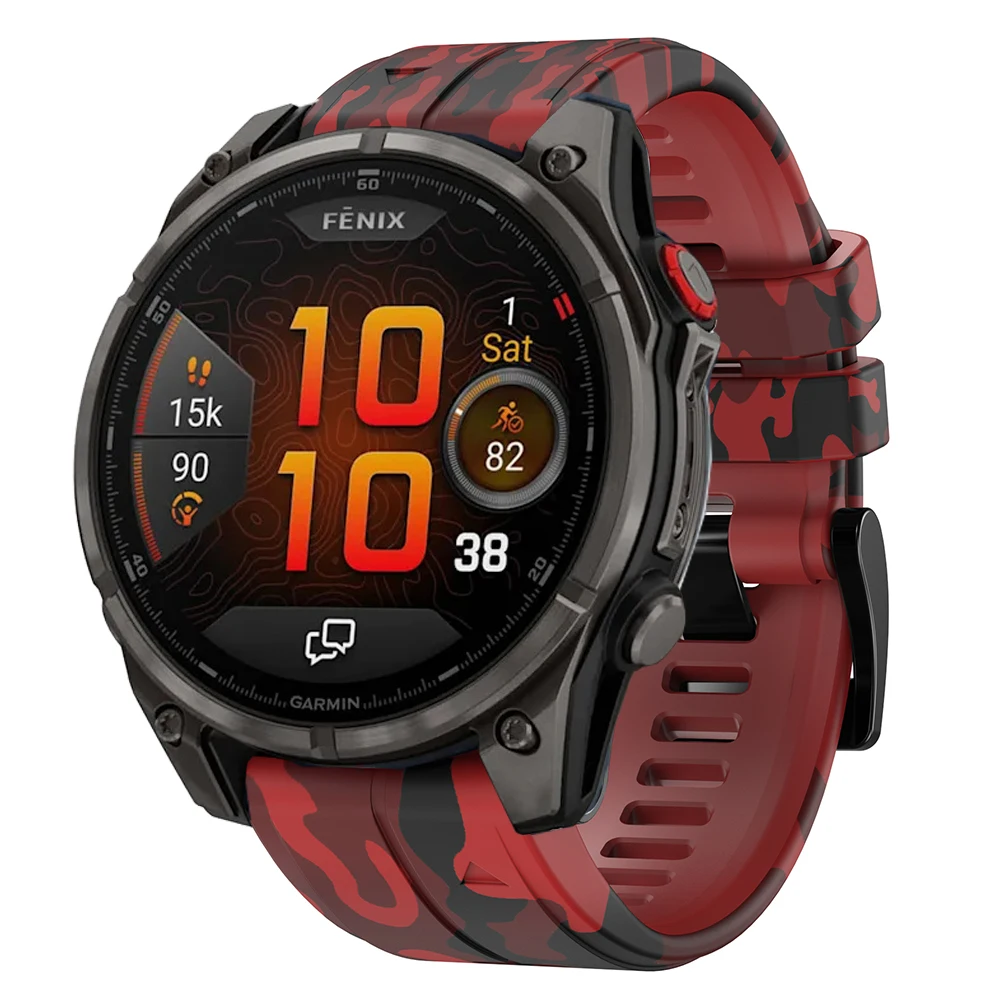 QuickFit 26/22 مللي متر Fenix 8Pro الفرقة ل Garmin Fenix E 8 47 51 مللي متر 7 7X 6 6X 5 5X/Epix/970 965 955 التمويه سيليكون حزام سوار