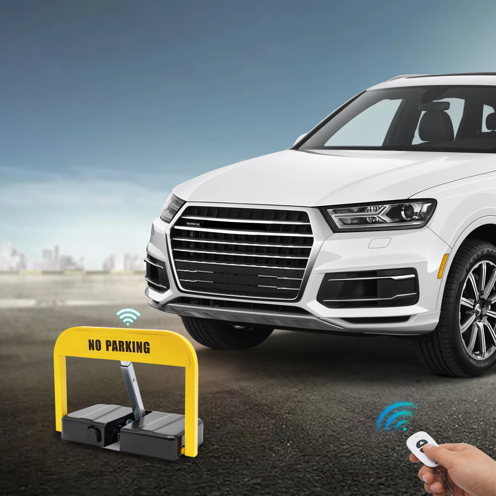 Cerradura de estacionamiento de coche con Control remoto, cerradura de estacionamiento automática anticolisión, barrera espacial para el hogar/comercial U