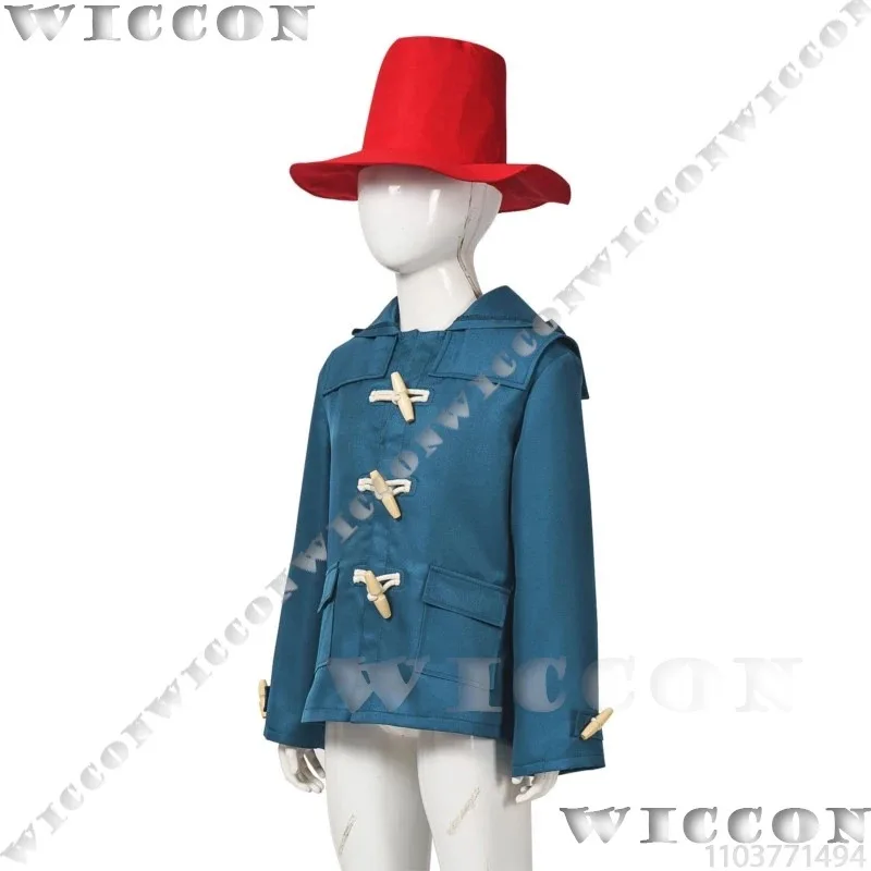 

a7d@Cute Bear Anime Movie Cosplay Padddington Coat Hat Clothes Kids 110-150 Adults XS-3XL Man Women Halloween Carnival Customize