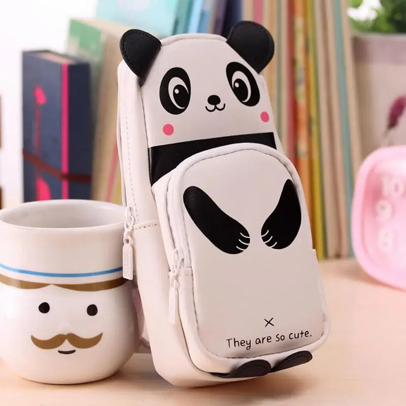 Makeup Pouch For Purse Cartoon Panda Storage Bag For Cosmetics Makeup Organization Bag With 2 Compartment Stationery Organizer