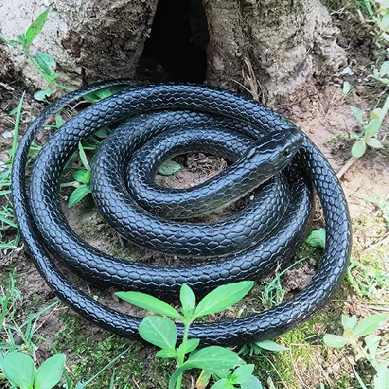 Image of 1.23m Falso Realistico Giocattolo di Gomma Serpente Simulazione Anaconda Spaventoso Halloween Per Spaventare Gli Uccelli Puntelli Scherzo Trucco Giocattolo Accessori cod004