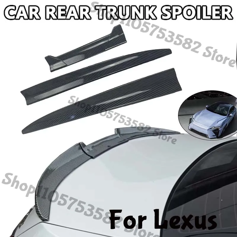 3Pcs DIY Cuttable Rear Trunk Spoiler Roof Wing Matte Black Universal Car Spoiler For Lexus Sedan Hatchback Modification