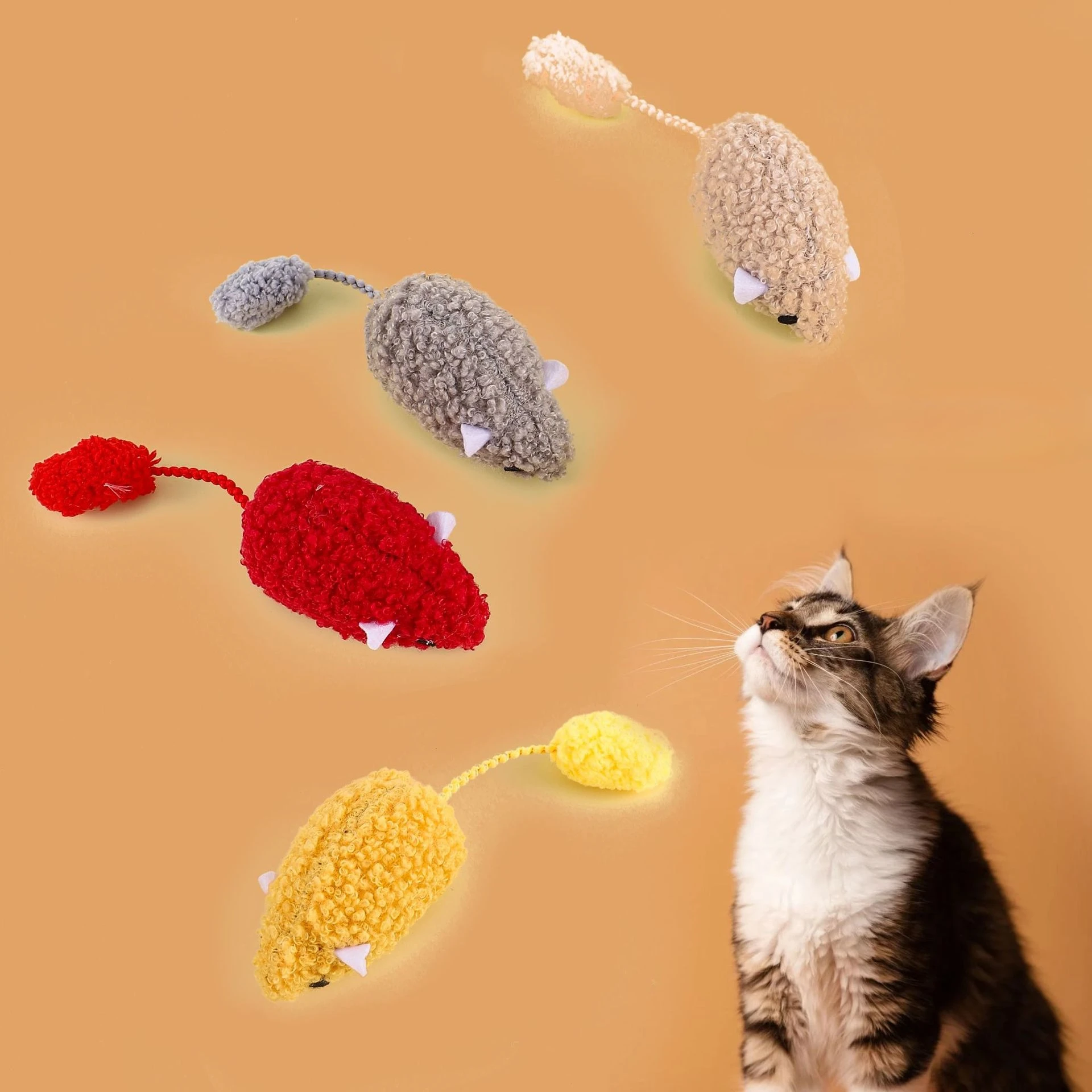 2 Stück/3 Stück zufällige Mischung, niedliches Maus-Katzenspielzeug, interaktives Katzenminze-Haustierspielzeug für Kätzchen