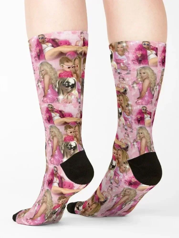 Trisha Paytas and Malibu Pink Poster Socks aesthetic cartoon cool Stockings Socks Man Women's