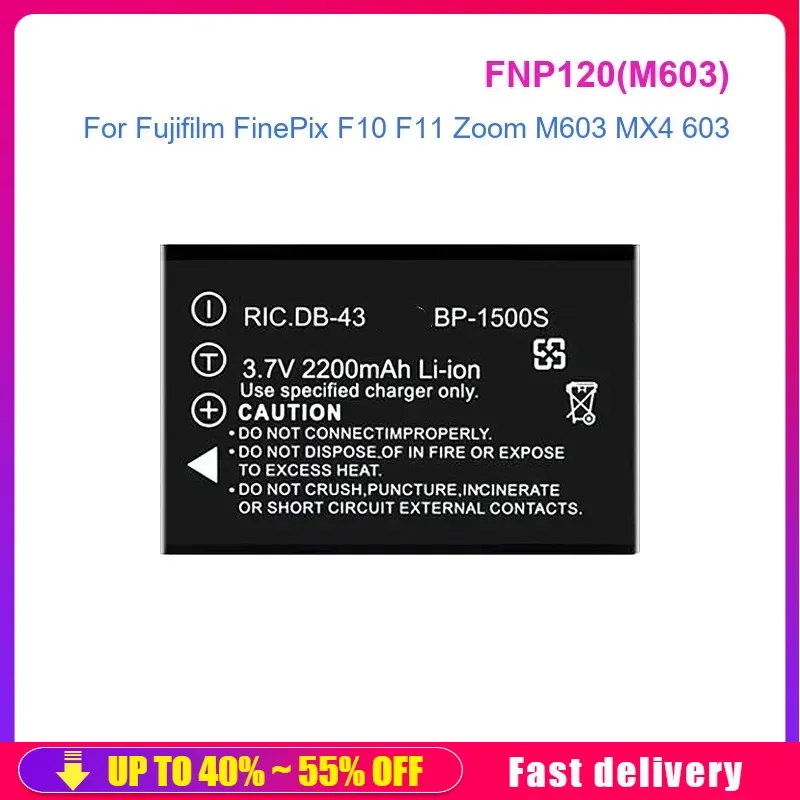 

High Quality 2200mAh Digital Camera Battery For Fujifilm FinePix F10 F11 Zoom M603 MX4 603 FNP120(M603)