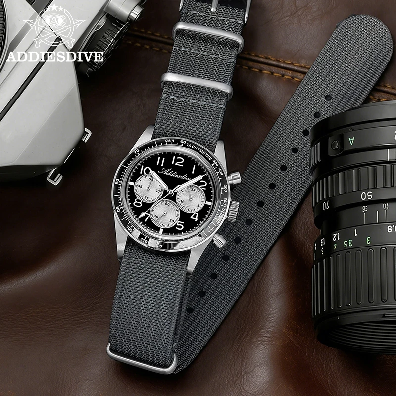 ADDIESDIVE New Men's Watches Luxury Quartz Wrist Watch For Men AR Coating 0S20 Multifunction Chronograph Waterproof AD2543 Clock