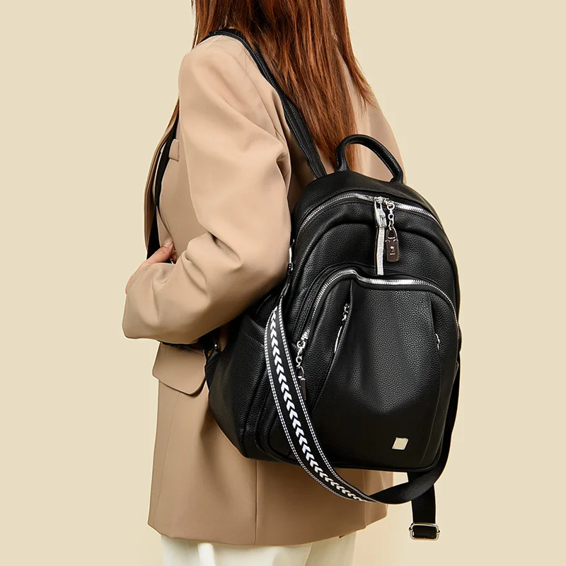 Zaino di design di lusso da donna borsa da viaggio di grande capacità borse da scuola in pelle di alta qualità di moda Casual Bagpack ragazze