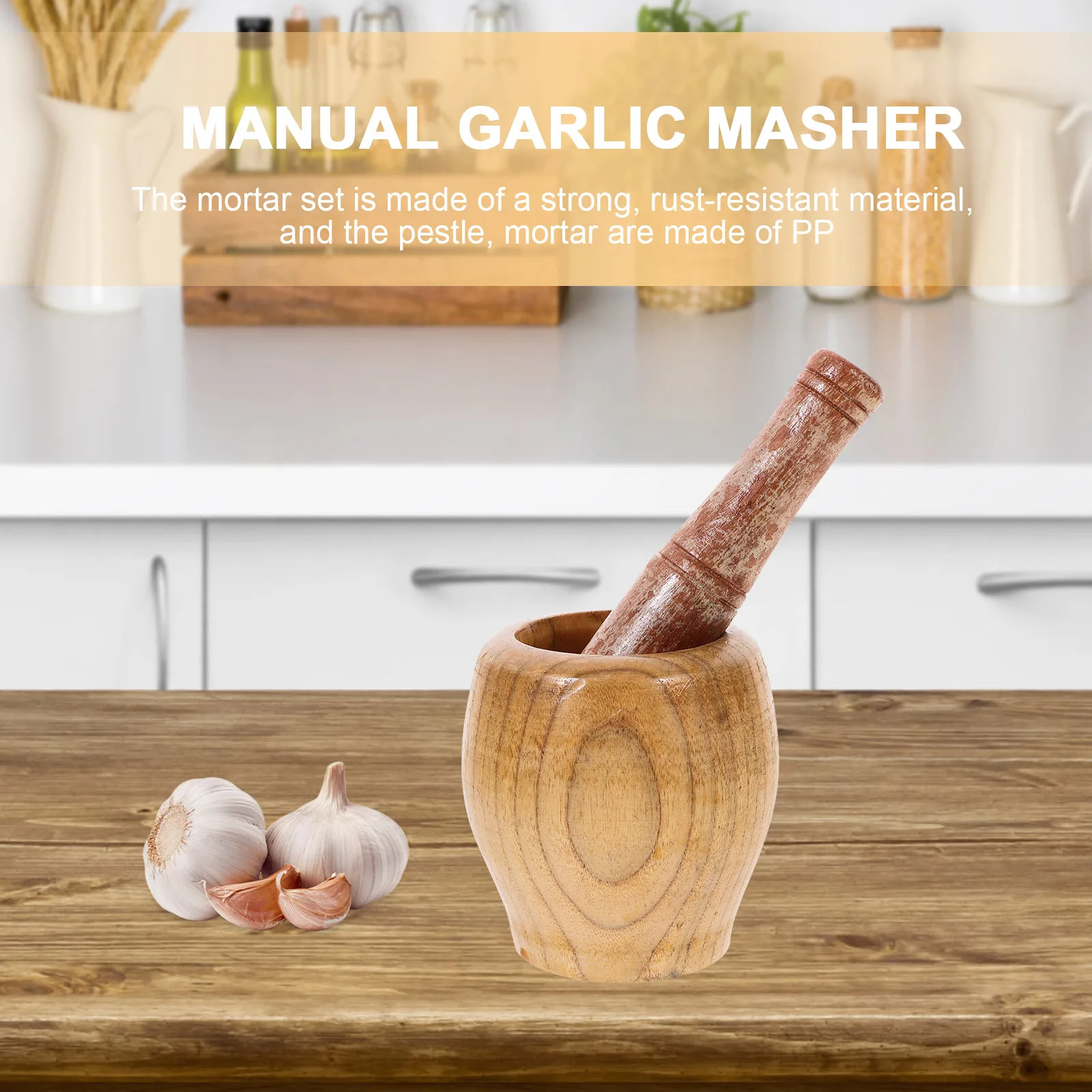 1 Set 9Cm Garlic Pounding Pot Pestle Grinder For Spices Kitchen Home Use Modern Design Easy Clean Stainless Steel Style