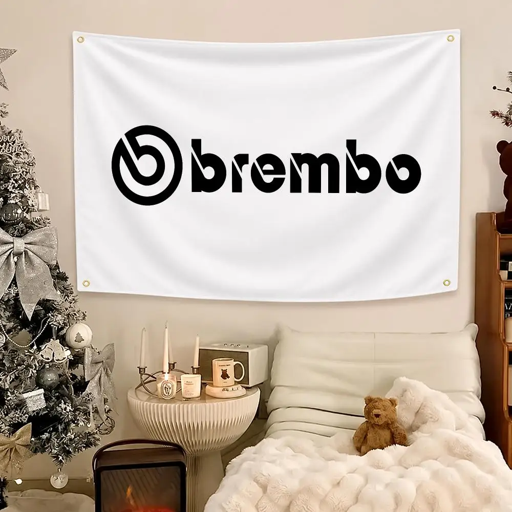 brand Brembo Flags Polyester Wall Flag with Metal Grommets Waterproof, Home Decor for Bedroom Living Room Party, Nice Gift
