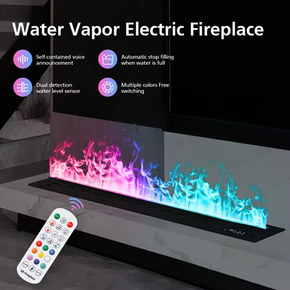 

3D Atomized Fireplace With Colorful Steam Flame ECO Decorative Customized Mist Intelligent Indoor Electric Water Vapor Fireplace