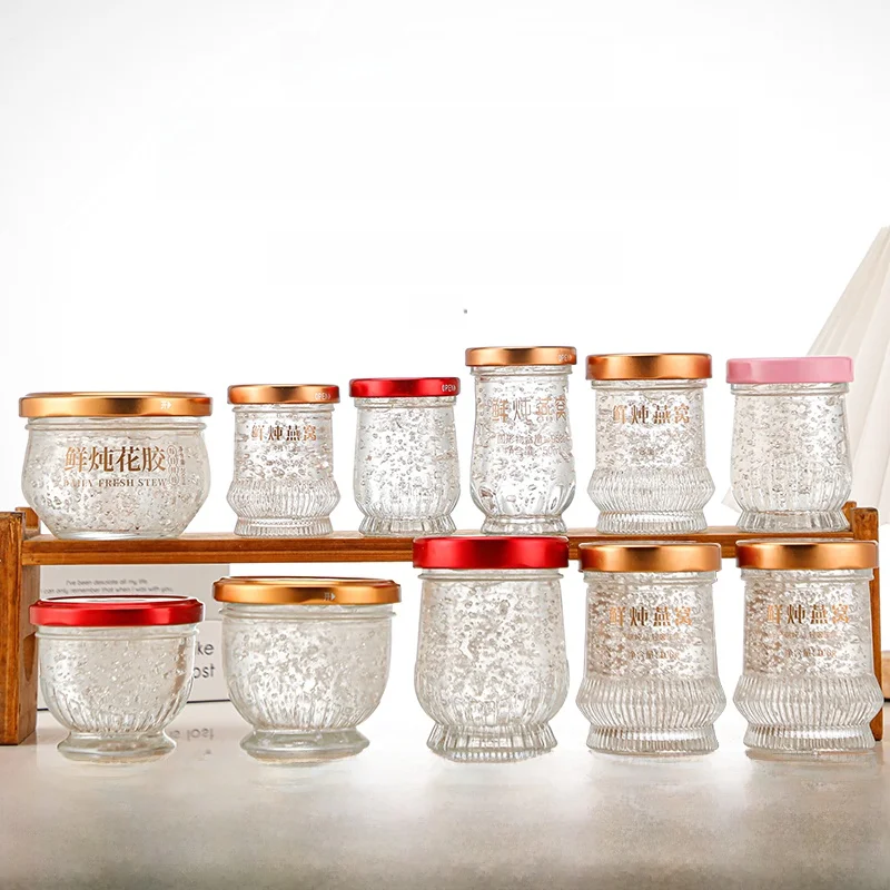 

Commercial Glass Sea Cucumber Abalone Soup Bottle Wedding Banquet Bird's Nest Special Packaging Bottle Kitchen Storage Jar
