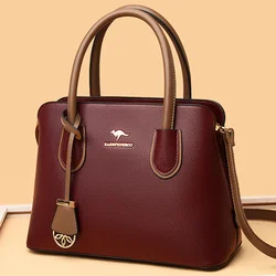 2 Layers Quality Leather Luxury Handbags Women Bags Designer Crossbody Bags for Women 2021 Large Capacity Tote Bag Sac A Main