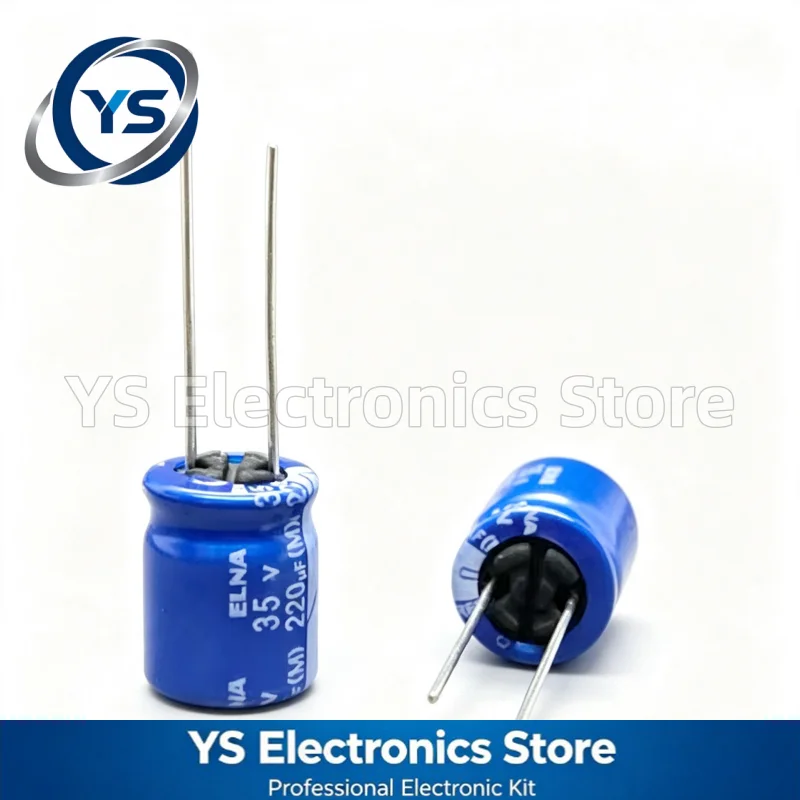 10/50/100/200pcs 35V220UF ELNA RE3 Series 10X12.5mm HiFi Audio Capacitor RE3-35V221MH3# 35V220UF 220UF 35V Original and NEW