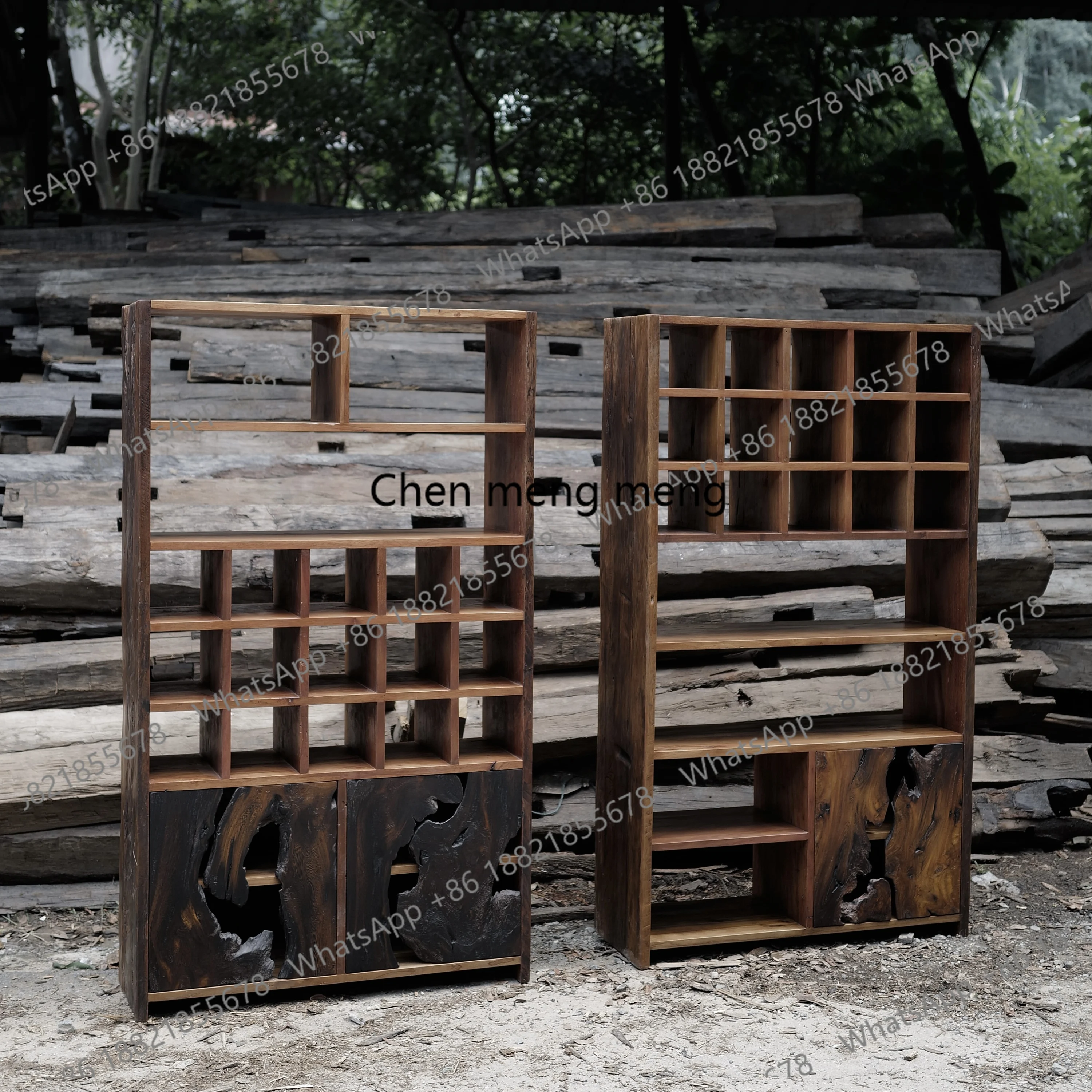 

Log Bogu rack display rack, tea storage rack, household lattice, hole-feeling cabinet, surprised by the quiet wind