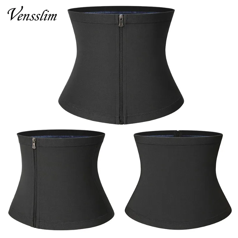 Vensslim Slimming Weight Loss Sauna Corset Men Fat Burner Body Shaper Waist Trainer Sweat Belt Hooks Tummy Control Strap