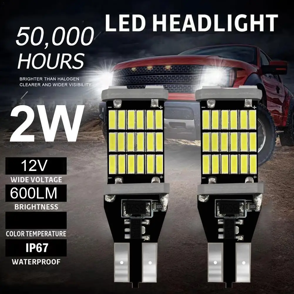 

Автомобильный сигнальный фонарь T15 LED 4014, светодиодный светильник, без ошибок, высокая мощность, белый, задний фонарь заднего хода, красный, синий