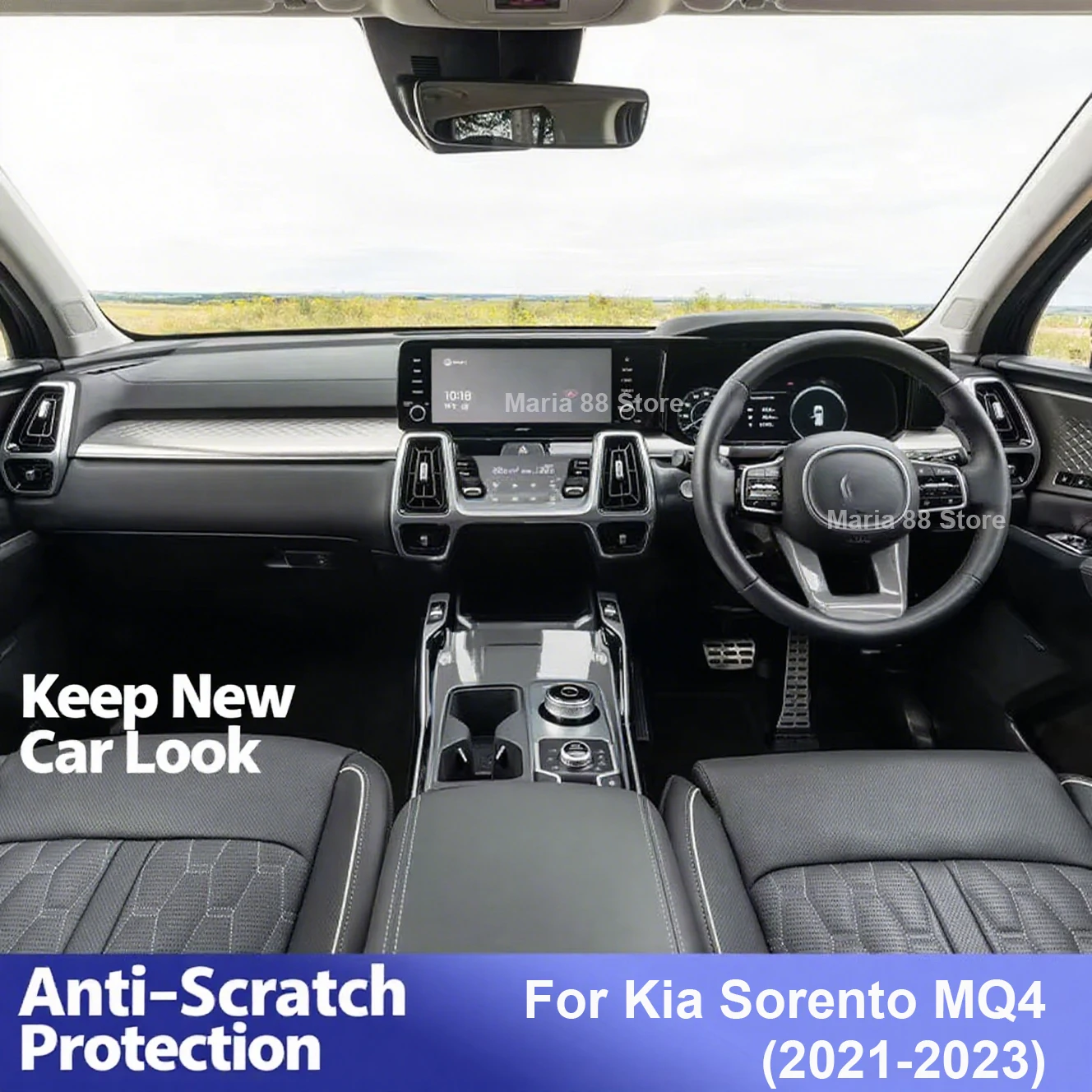 

Anti-scratch Repair Sticker For Kia Sorento MQ4 (2021-2023) Car Interior Center Console Transparent TPU Protective Film