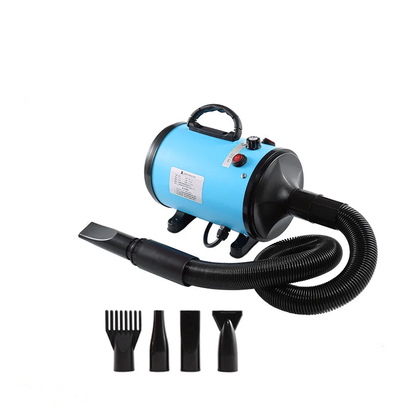 Adjustable Speed Pet Hair Dryer with 4 Nozzles Dog Cat Grooming Blower Warm Wind Heater 220V Animals Quick-Drying Machine