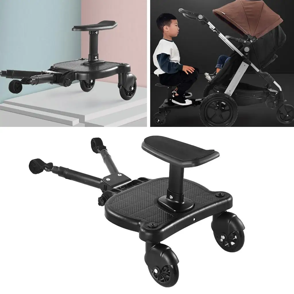 Adaptador de Pedal para cochecito de niños, placa de pie con asiento, remolque auxiliar para segundo niño, patinete gemelo, autoestopista, moda