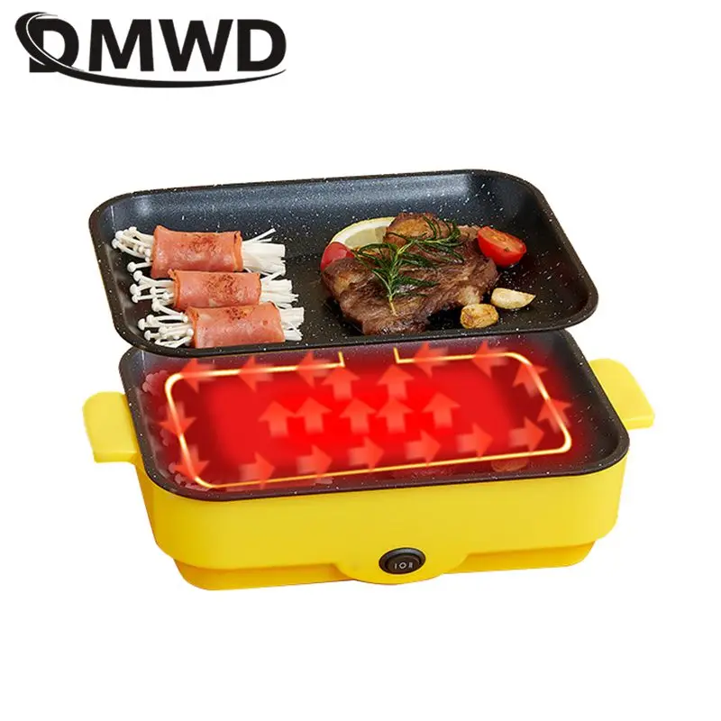 Household Electric Grill Pan Mini Barbecue plate 2 Gears Firepower control Non-stick Smokless Steak Omelette Frying pan Skillet