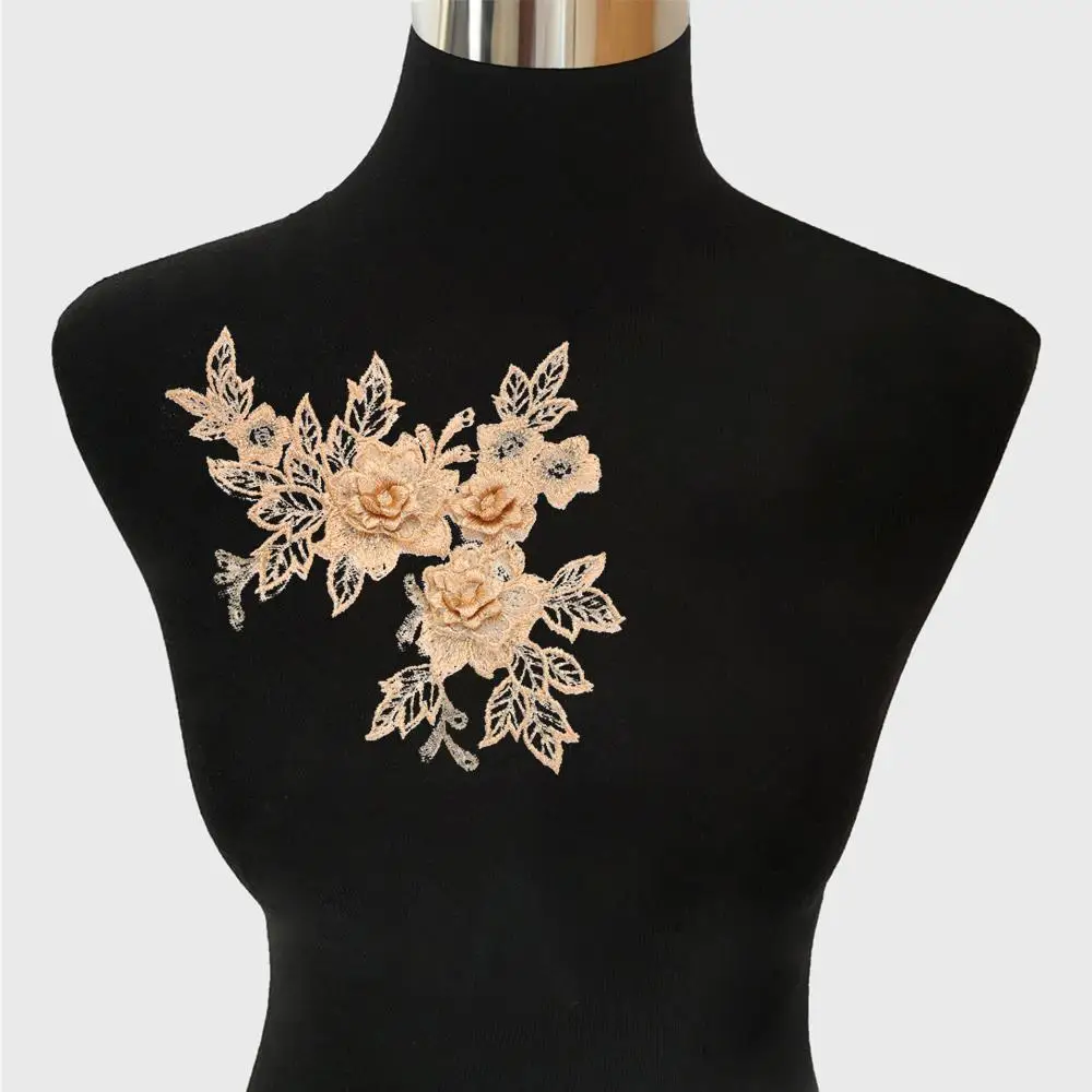 Scrapbooking Hochzeit DIY Blüte 3D Borten Motiv Stickerei Spitze Blume Braut Applikation