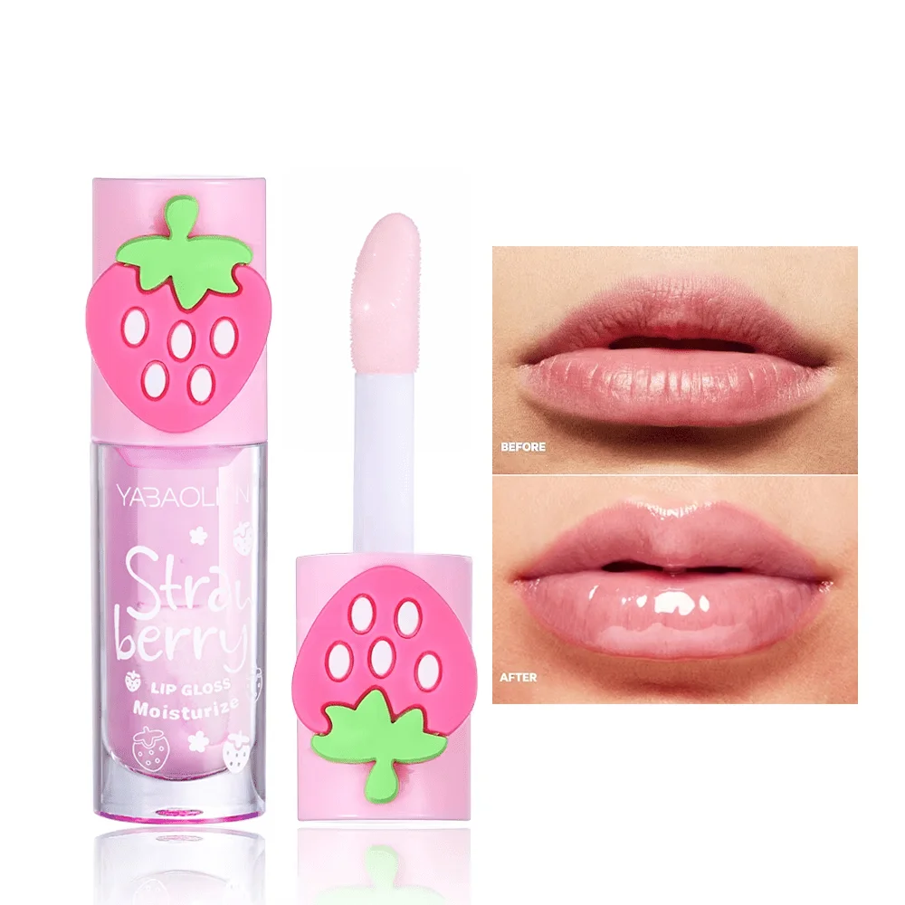 Cute Strawberry Shape Lip Oil Sweet Moisturizing Plumper Lip Gloss Hydrating Nourishing Clear Lip Oil Repair Dry Lips Makeup Lip