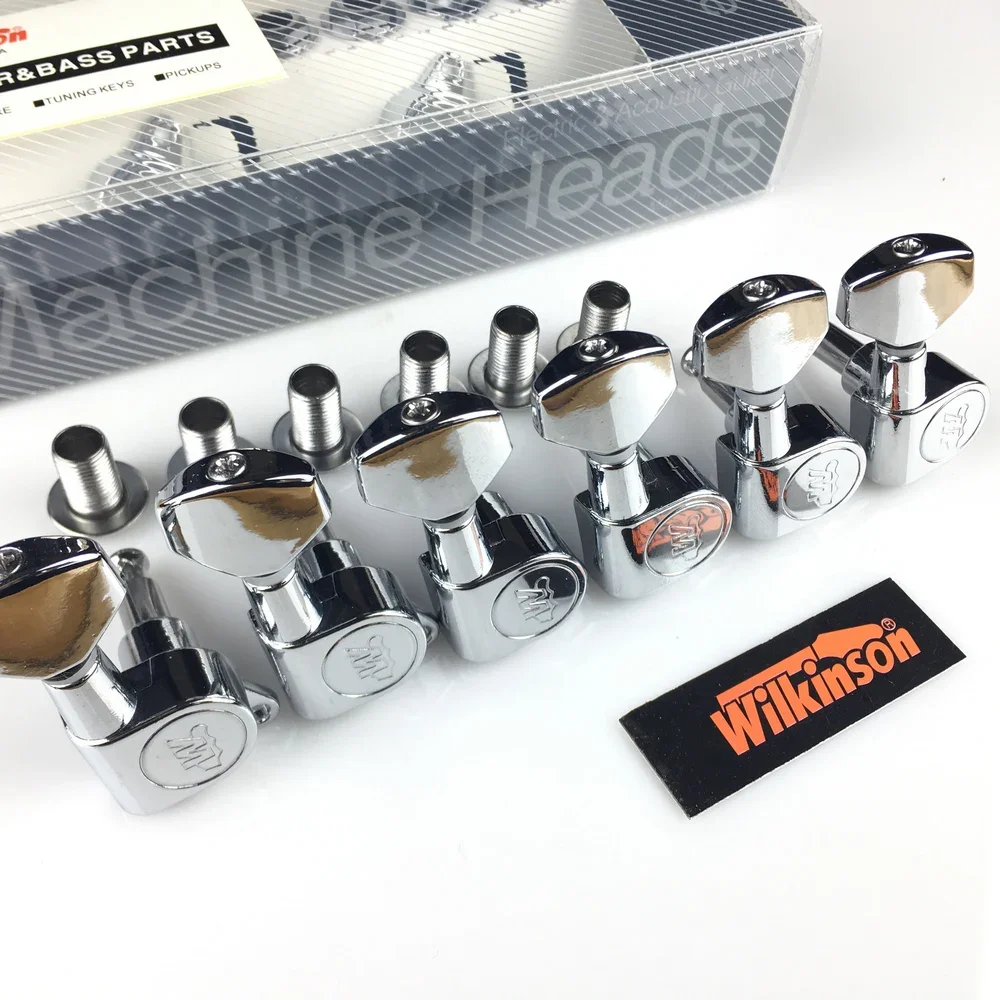 Wilkinson WJN-07 Electric Guitar Machine Heads Tuners for Chrome Silver Tuning Pegs ( With packaging )