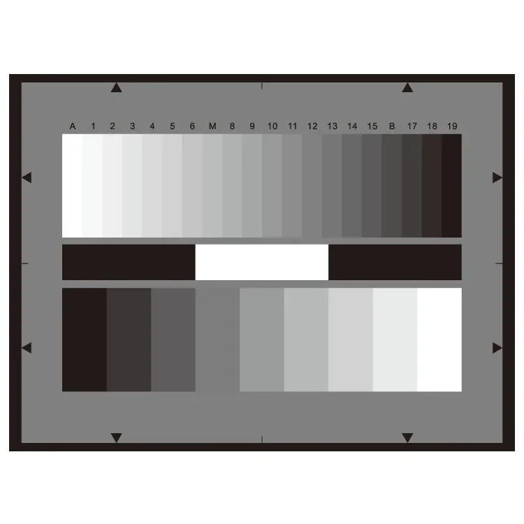 Gray scale test card brightness contrast gamma gray scale dynamic range monitoring camera test chart 385x290X0.25mmmm