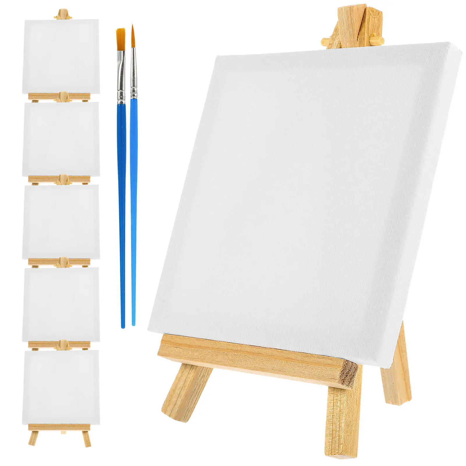 1Set Mini Easel Canvas Painting Kit Lightweight Portable Painting Frame Stand for Adults Students Beginners Creative Canvas