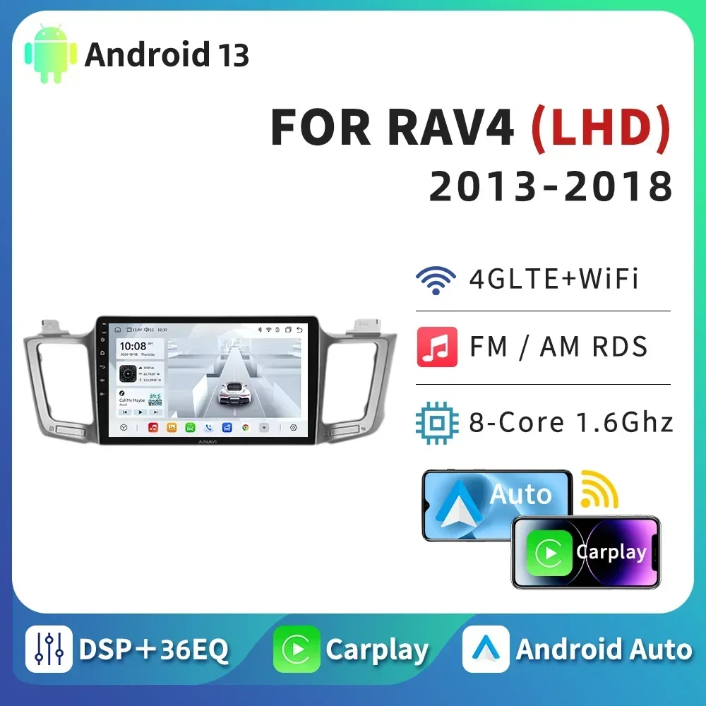 

HTZM Car Player Stereo For Toyota RAV 4 RAV4 2012 2013-2019 GPS Carplay Android Auto Multimedia Car Radio WIFI DSP