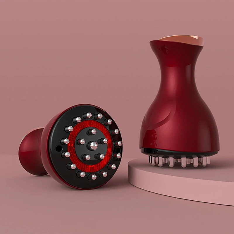 Cepillo meridiano eléctrico anticelulítico Gua Sha, masajeador corporal, vibración, microcorriente, compresa caliente, raspado, cuidado de drenaje linfático