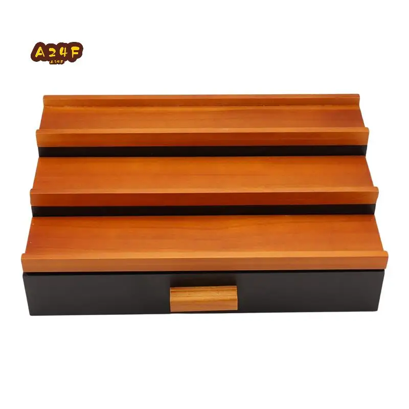 

A24F-Wooden Cologne Display Stand Organizer For Men,3 Tier Cologne Display With Drawer Storage, Perfume Display Rack