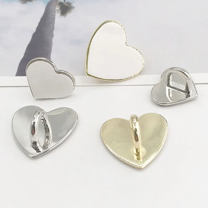 5PCS Kawaii Adhesive Metal Heart Phone Charm Holder Mobile Phone Case Finger Ring Stand Hook Buckle Charm Clasp Accessory String