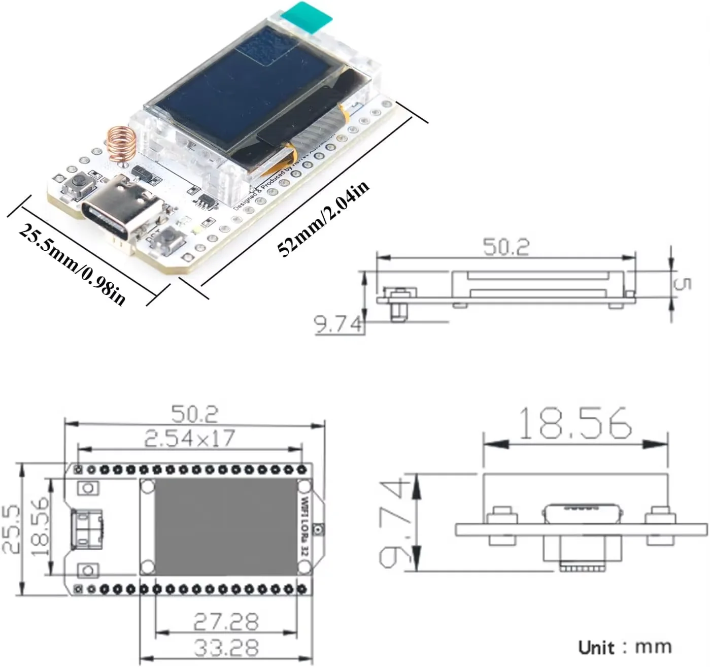 Meshtastic Heltec Wifi LoRa 32 V3  With Shell ESP32 Oled SX1262 0.96 Inch Blue OLED Display Development Board for Arduino view 4