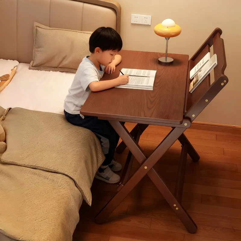 Folding desk, bedside homework desk, rental room reading , study ,  home bamboo, rattan wall-against table