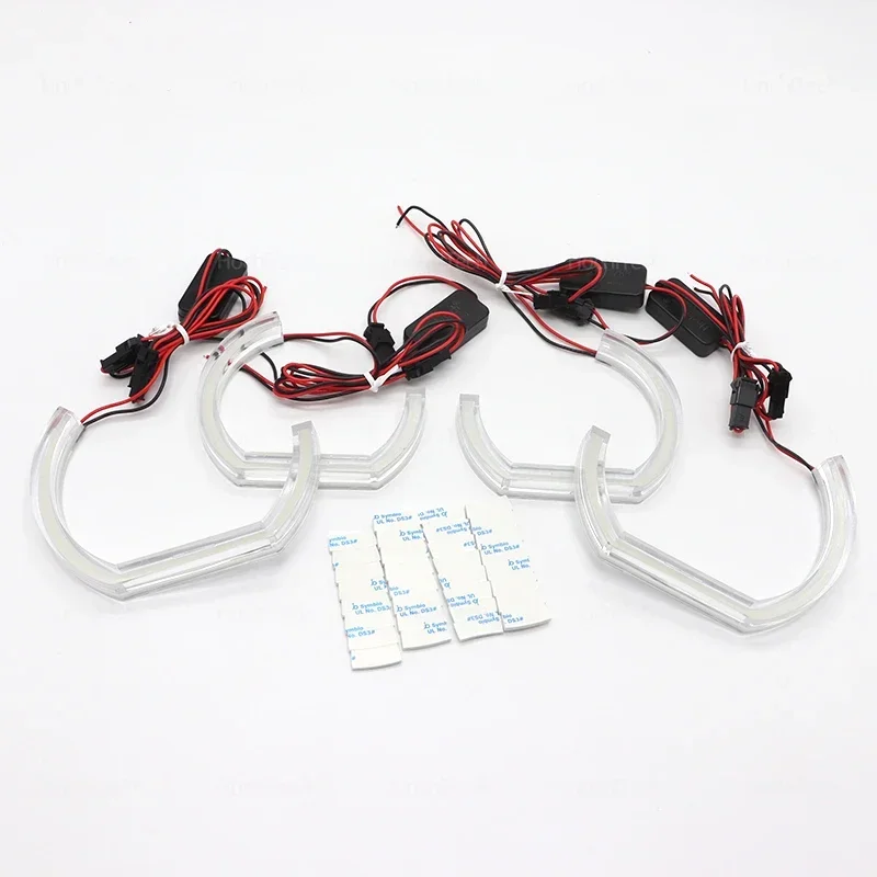Day Light DRL Angel Eyes LED CSL Style Lemon Yellow Headlight Ring Kit For BMW 3 Series E46 Sedan 1999-2005 Halogen Headlight view 6