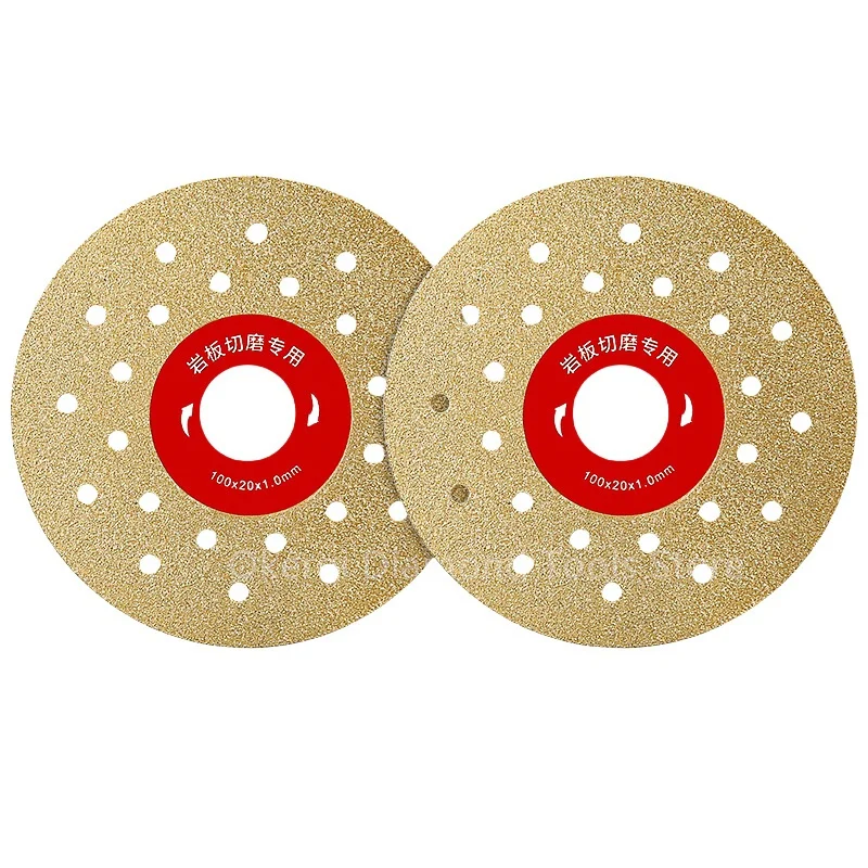 Diamond Cutting Grinding Disc 4\'\' 100mm Double Side Vacuum Brazed Diamond Blade for Granite Marble Procelain Ceramic Tile Quartz