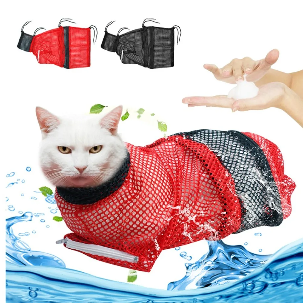 

Pet Washing Bathing Bag for Cats with Grooming Tools for Nail Trimming Ear Cleaning and Medicine Feeding Anti Scratch Protection