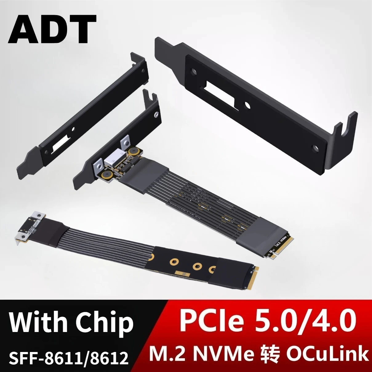 

Кабель-адаптер K49SQ PCIE 5.0 X4 M.2 NVMe для OCuLink SFF-8611 SFF8612 Gen5 128Gbps для внешней видеокарты eGPU
