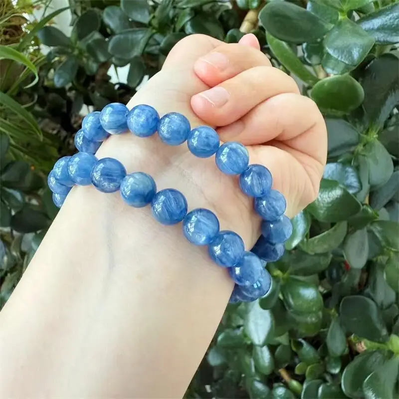 

Natural Kyanite Bead Bracelet Women Reiki Healing Strand Bangles Jewelry For Female Gift 1PCS 8/9/10/11MM