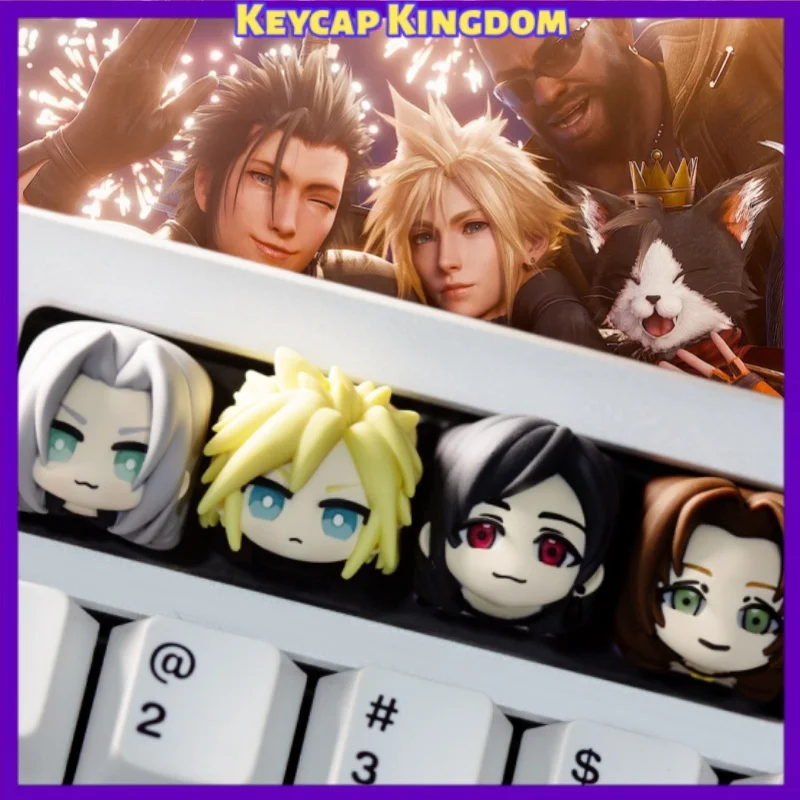 Final Fantasy 7 Tifa Lockhart Anime Keycap Mechanical Keyboard Resin DIY Custom Cute Keycap PC Gaming Keyboard Accessories Gifts
