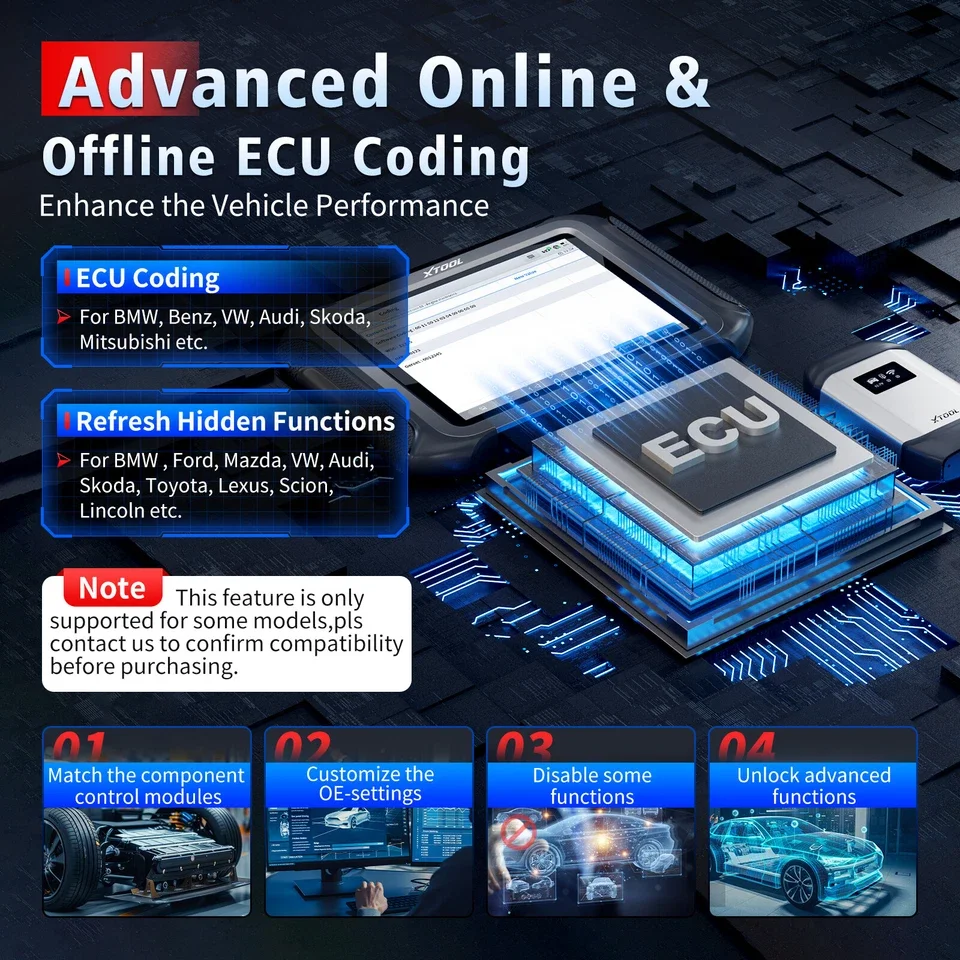 XTOOL D9 MAX J2534 أداة البرمجة جميع النظام Obd2 ماسح ضوئي تشخيصي ECU الترميز ثنائي الاتجاه FCA DOIP CAN FD طوبولوجيا