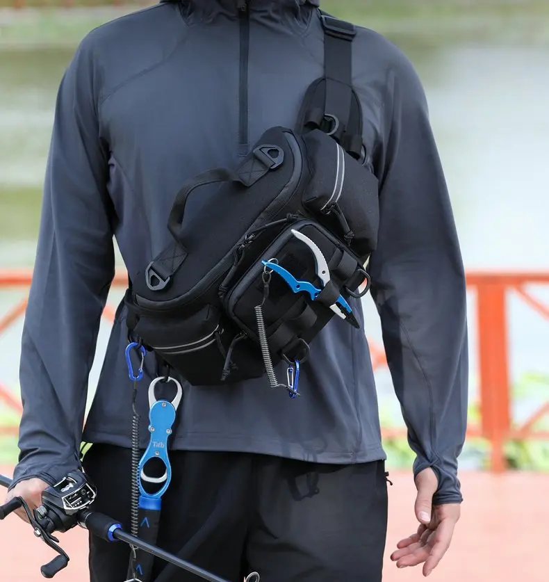 Multifunktionale Hüfttasche Taktische Camping-, Wander-, Kletter-, Brust-, Hüft- und Umhängetasche Angelzubehör-Köder-Aufbewahrungsrucksack – Detail 3