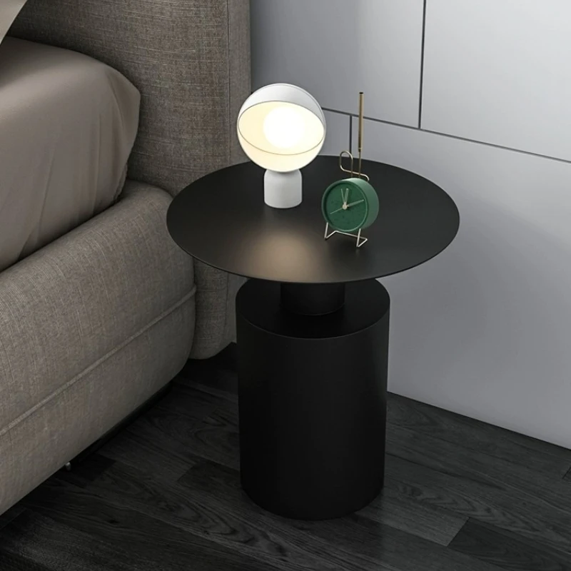 Nordic Style Coffee Tables Modern Minimalist Bedroom Bedside Table Round Creative Storage Rack Light Luxury Iron Small Desk
