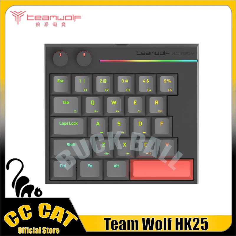 

Teamwalf Hitboy Hk25 Magnetic Switch Keyboard Wired Keybvoards 25keys Single Hand Gamer Keyboards Rgb Support 8k Gaming Keyboard