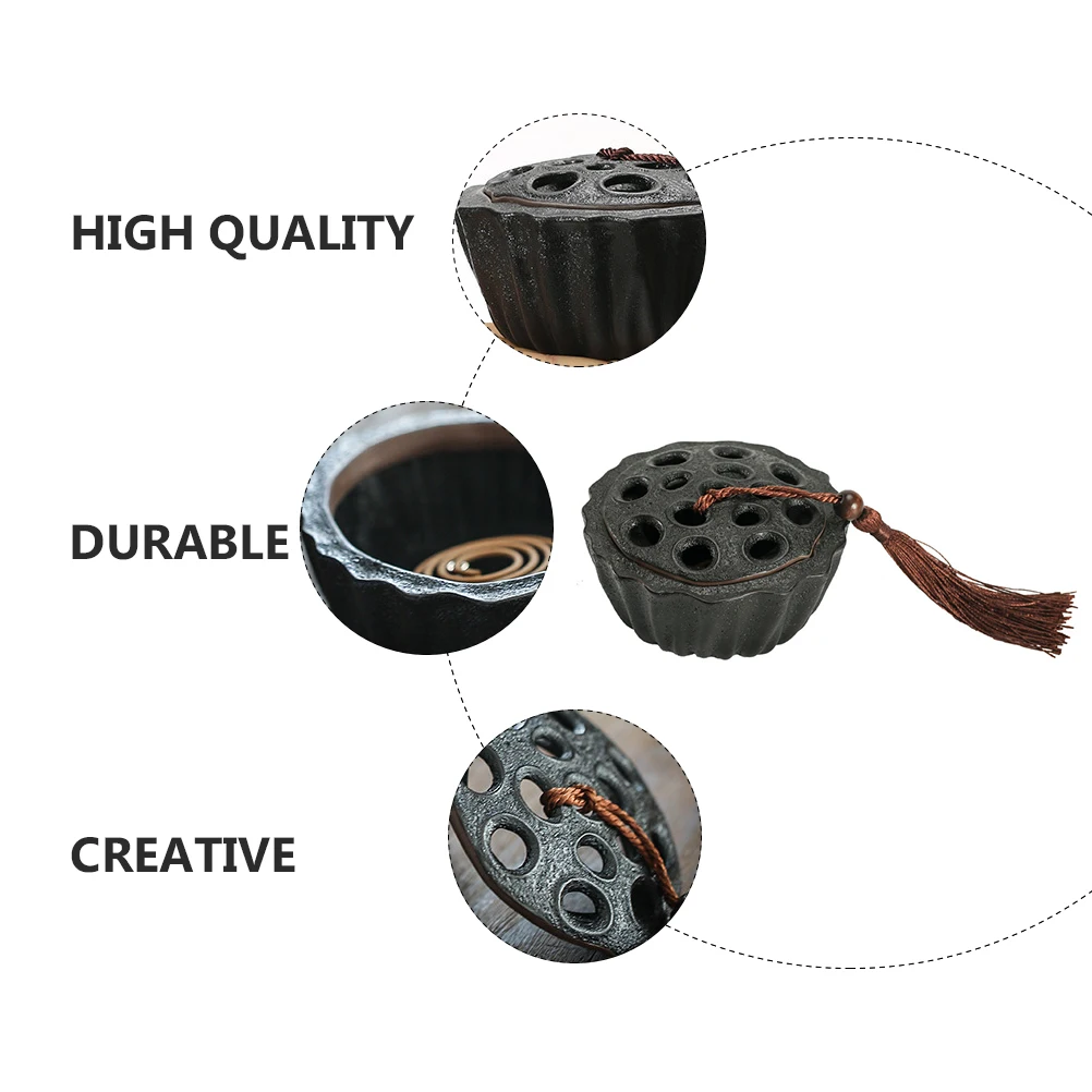 

1Pcs Lotus Seedpod Design Incense Burner Ceramic Aroma Stove Creative Censer Home Office Decor Gift Incense Burner