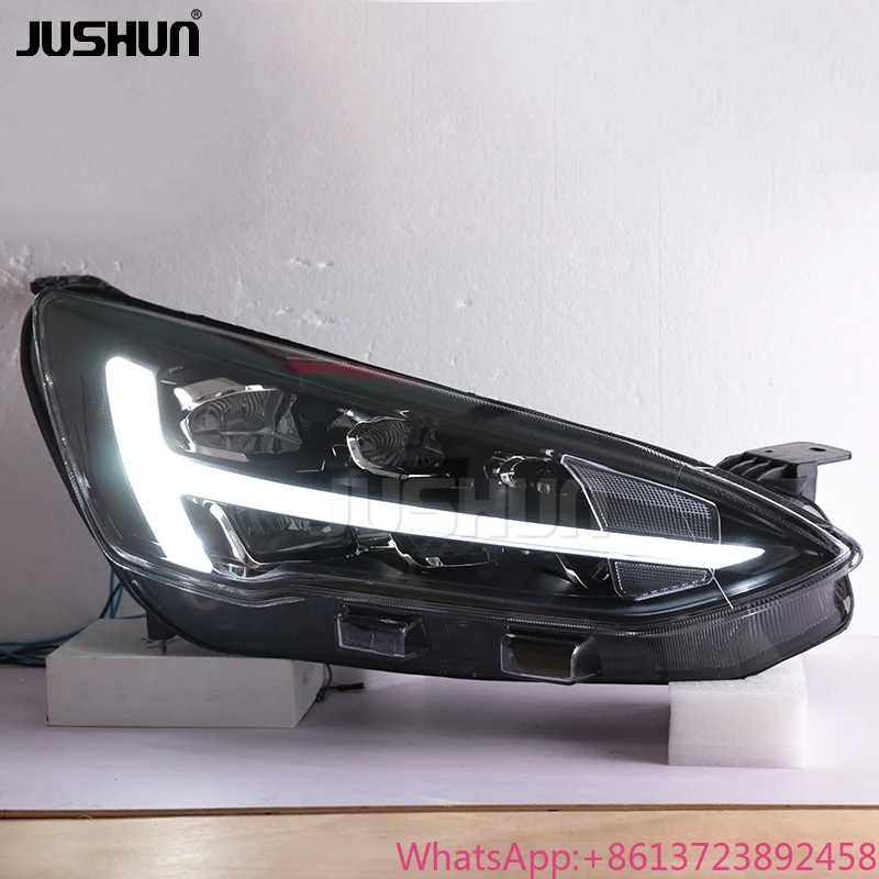 For Ford New Focus 19-20  Headlight Assembly Modified LED Light Guide Daytime Running Lights LED Streamer Turn signal JUSHUN