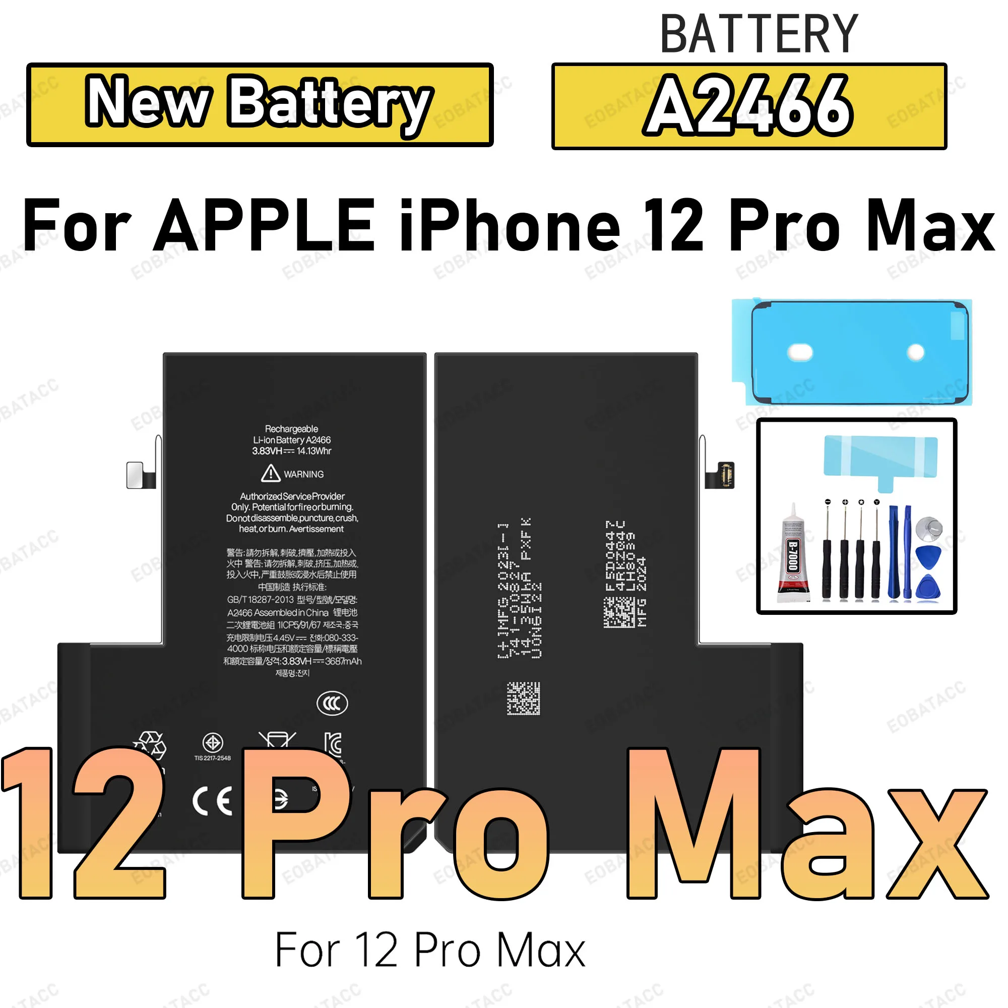 100% New Zero Cycle Replacement Bateria For iPhone 12 /12 Pro/ 12 mini /12 Pro max +Free Tools Mobile Phone Battery