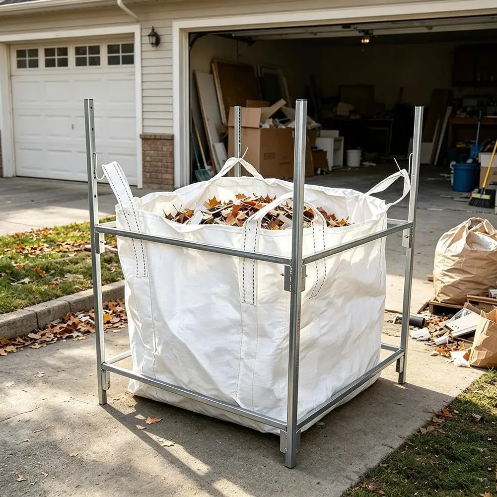 Heavy Duty Outdoor Waste Bag Holder - Durable Auxiliary Bagging Solution